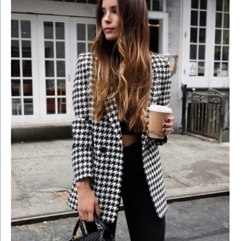 NWT Anine Bing Madeline Houndstooth Blazer Jacket XS extra small RARE
